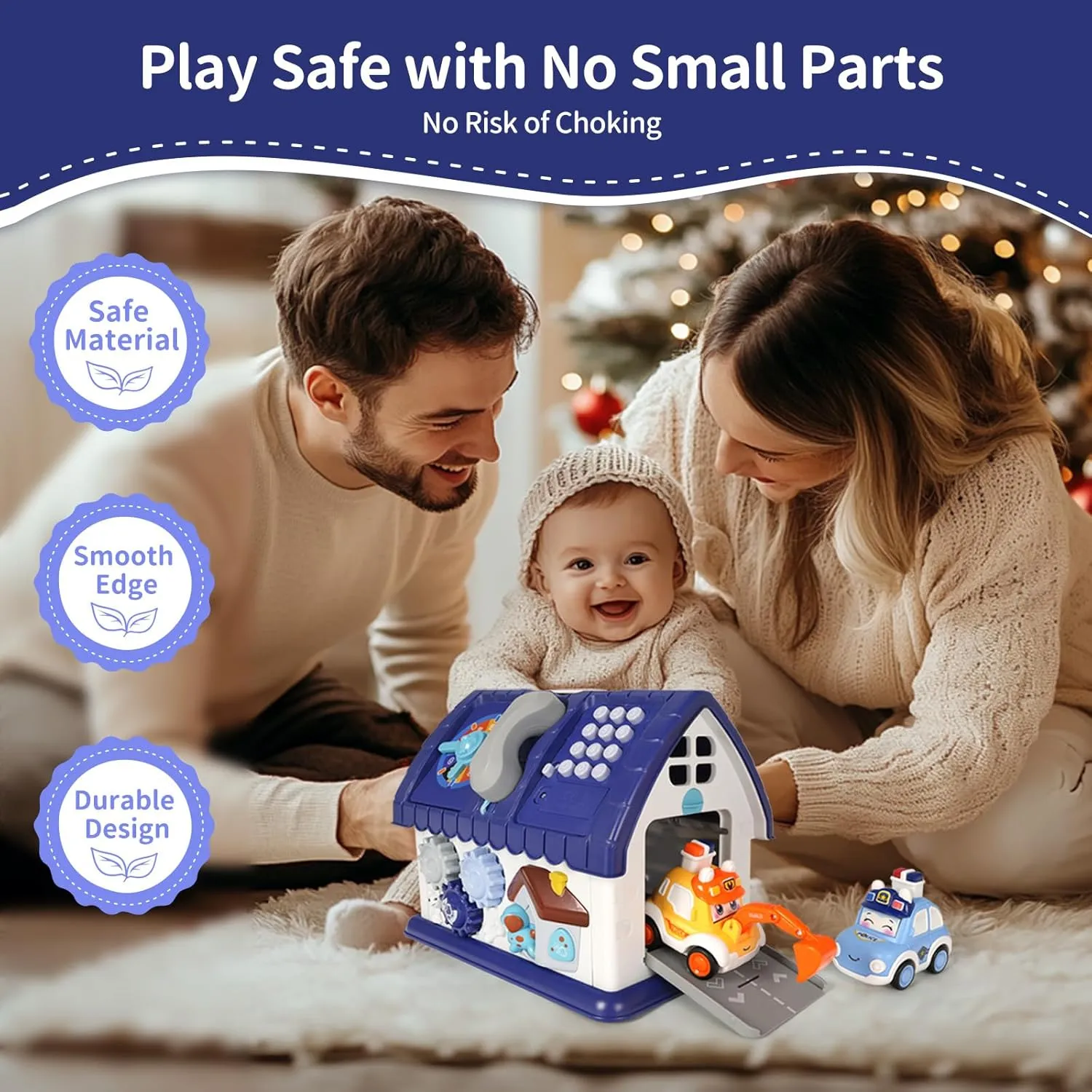 Toys for 1  Year Old Boy, 8 in 1 Sensory Toys for Toddlers 1-3, Early Educational Learning Toy for 12-18 Months with Music/Lights/Sound/Clock/Car and Map/Telephone