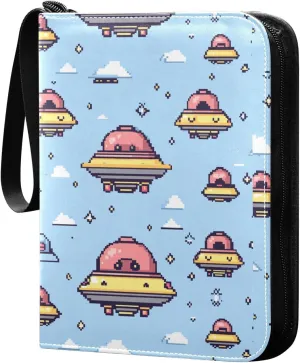 Trading Card Binder with double sided removable sleeves for game, baseball cards collection Colorful Hand-painted Planet Universe