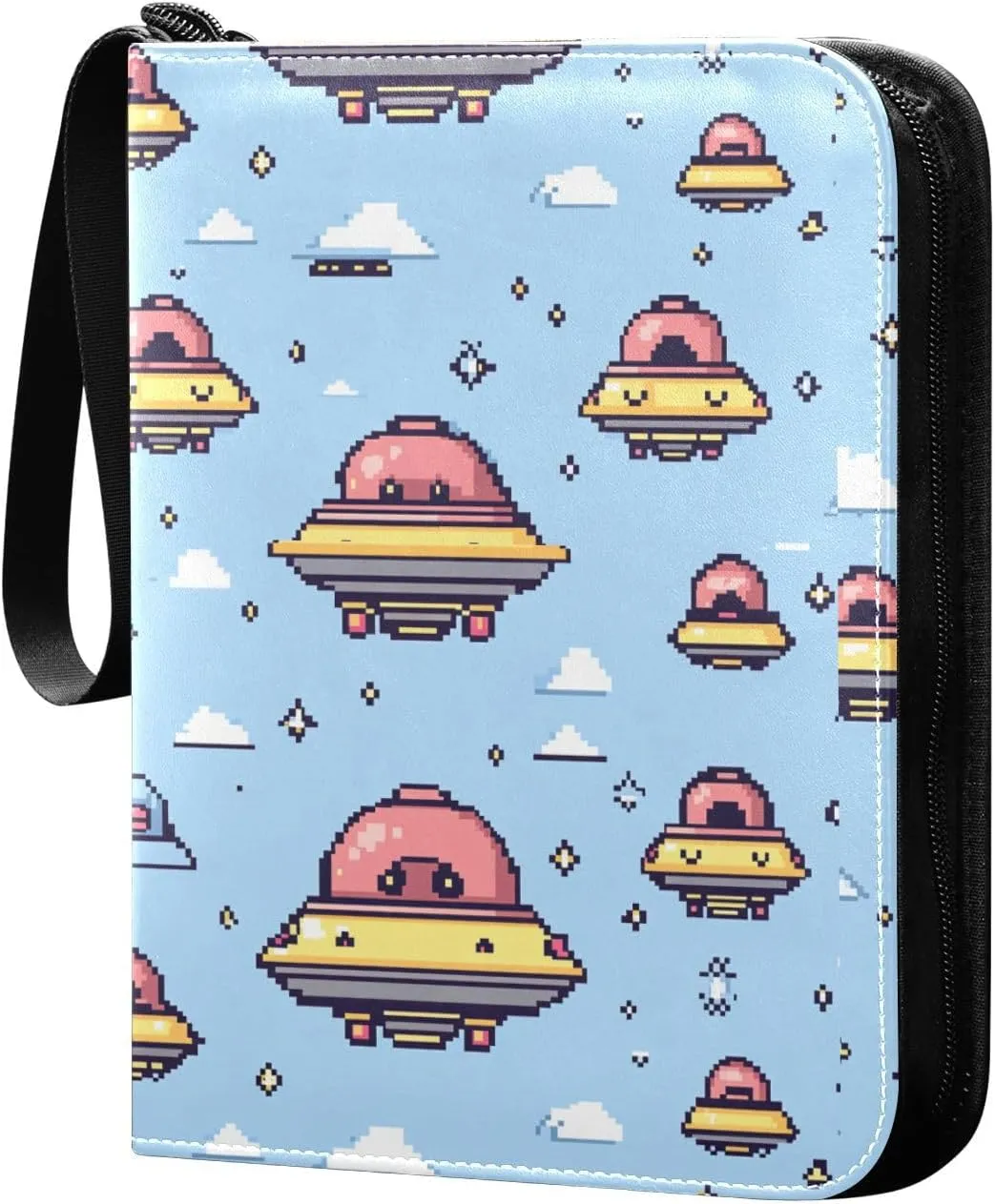 Trading Card Binder with double sided removable sleeves for game, baseball cards collection Colorful Hand-painted Planet Universe