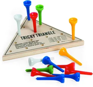Tricky Triangle Game-Brain Teasers, Wooden Toys & Games, Children Activities (6 Puzzles) | Throwback Classic peg Game | Great for Down time at Events | Weddings | reunions | Parties
