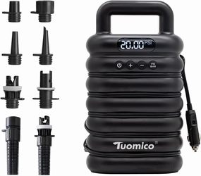 Tuomico 20PSI SUP Pump Electric, Dual Stage Inflation & Deflation, Corded Electric, for Paddle Board, Boats, Kayaks