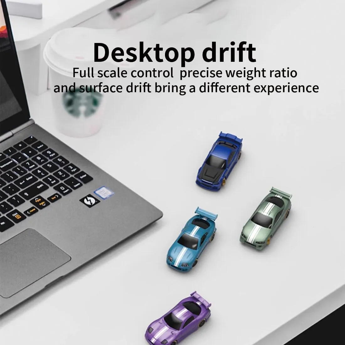 Turbo Racing RC Drift Car, C61 1/76 2.4G RC 3CH Electric RWD Drift Racing Car Model with Lights, Mini Desktop RC Car Model, Creative Rc Drift Cars for Adults (RTR/Purple)