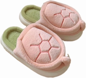 Turtle Slippers, Fuzzy Animal Slippers for Women Indoor Thick Sole Turtle Slippers