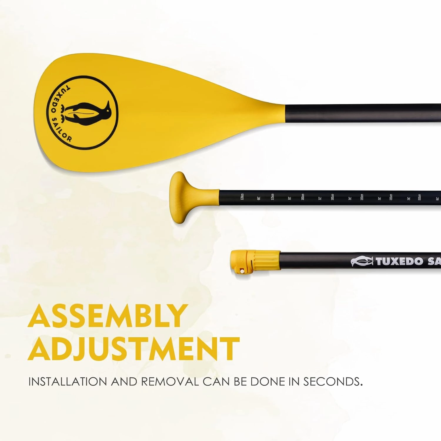 Tuxedo Sailor SUP Paddle - 3 Piece Adjustable Stand Up Paddle Board Paddle - Lightweight & Floating Paddle Board Oar - Durable and Packable, Reinforced Nylon Blades - Efficient Stroke