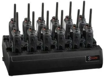 Twelve Bay Rapid Desk Charger for Kenwood TK-3200-U8P Rechargeable Two Way Radio (Built-in Power Supply)