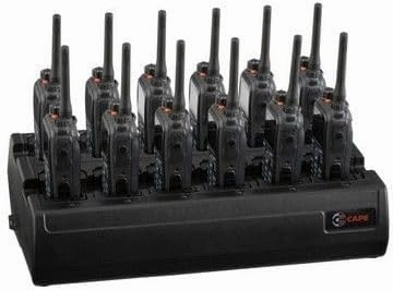 Twelve Bay Rapid Desk Charger for Kenwood TK-290 FuG 11b Rechargeable Two Way Radio (Built-in Power Supply)