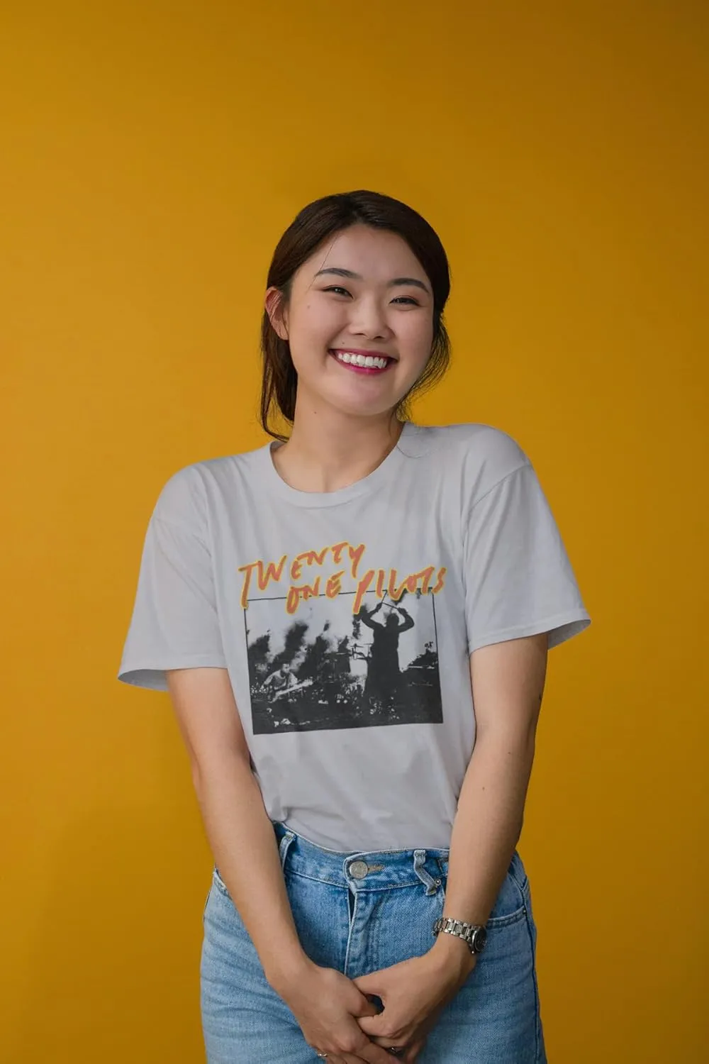 Twenty One Pilots T Shirt Concert Grey Short Sleeve Tshirt Indie Pop Rock Music Vintage Style Graphic Tee