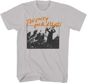 Twenty One Pilots T Shirt Concert Grey Short Sleeve Tshirt Indie Pop Rock Music Vintage Style Graphic Tee