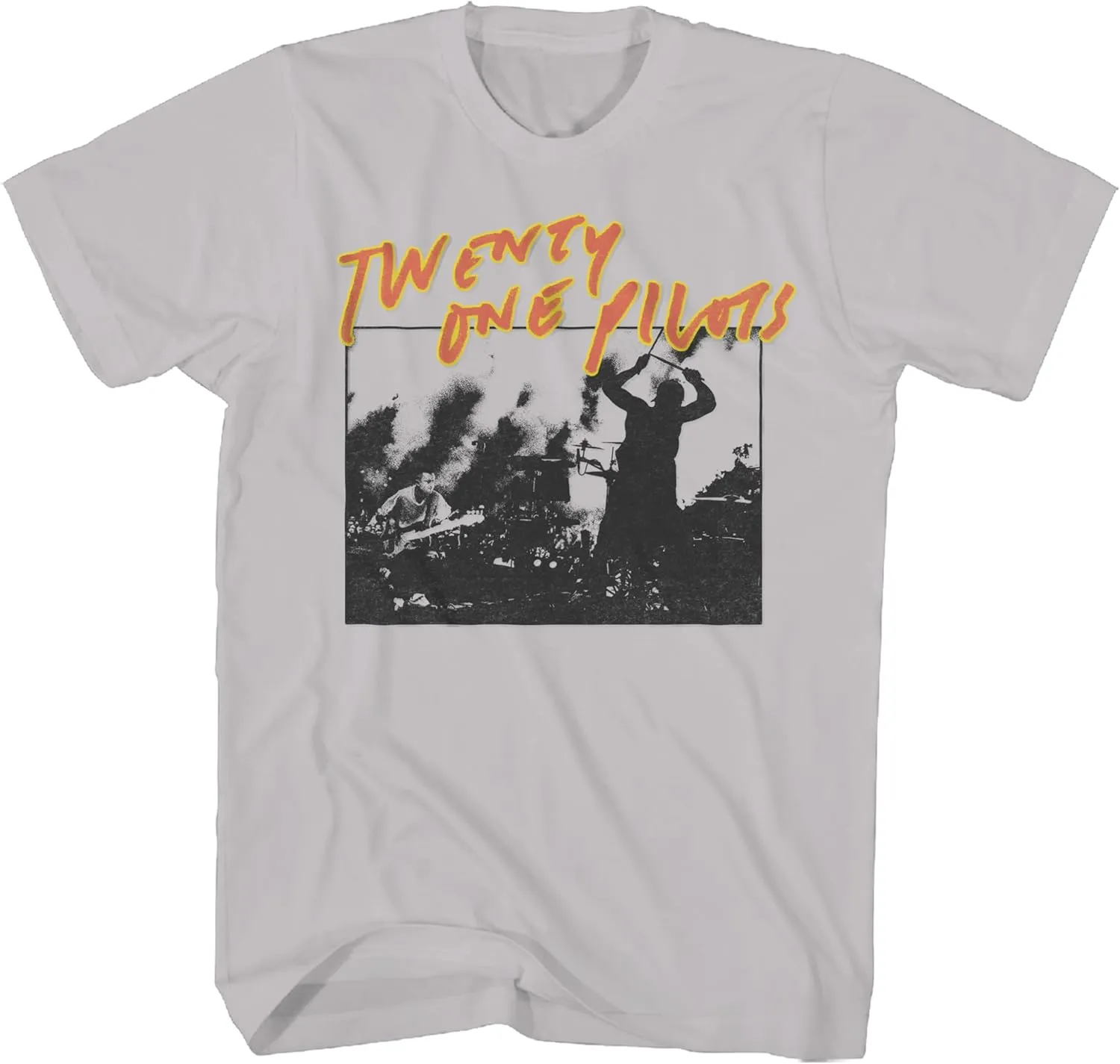 Twenty One Pilots T Shirt Concert Grey Short Sleeve Tshirt Indie Pop Rock Music Vintage Style Graphic Tee