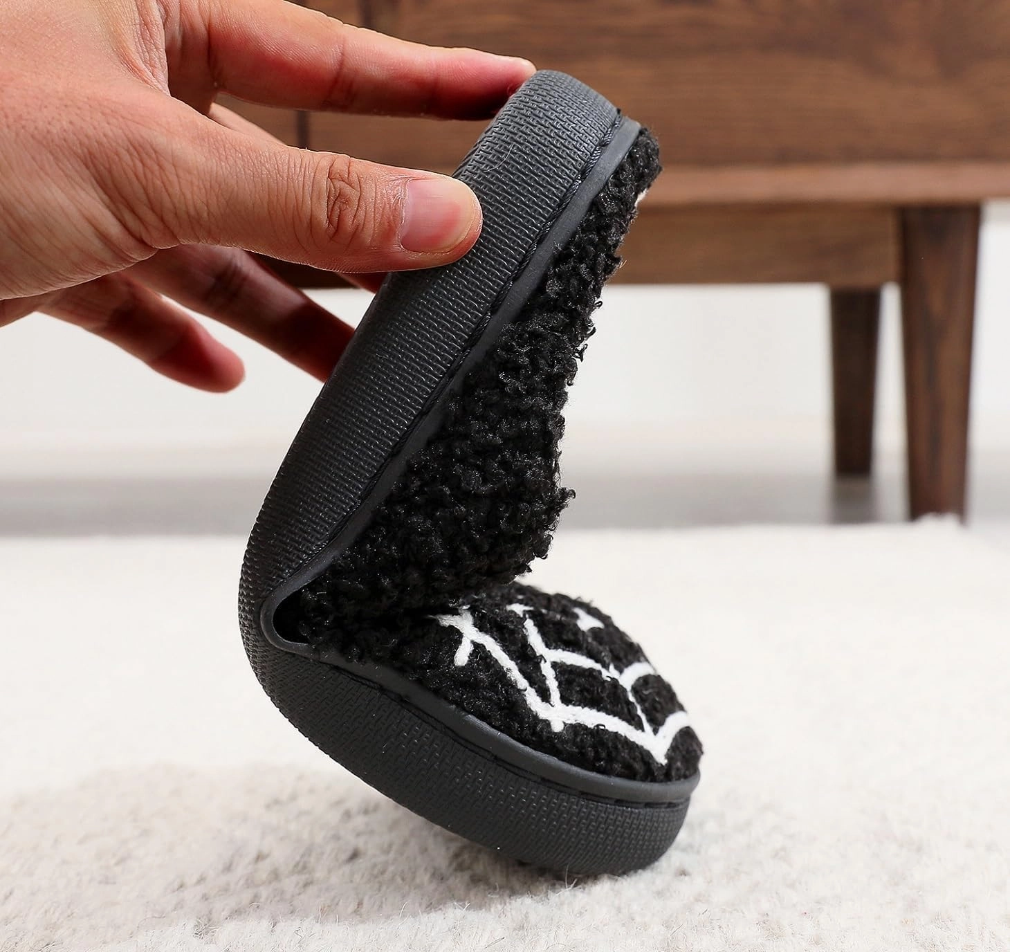 Unisex Leopard Print Happy Face Slippers - Retro Memory Foam Soft Plush Non-Slip Home Shoes