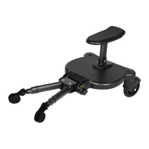 Universal Stroller Board,Universal Pram Pedal Adapter with Detachable Seat 2 in 1 Sit and Stand Stroller Standing Board Holds Children Up to 55lb Comfort Wheeled Board Stroller Ride Board with Wheels