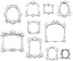 Unpainted DND Picture Frames Miniature Scenery, Tabletop Gaming Collectible, Fantasy World, Ideal Gift for Dungeon Masters and Collectors