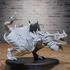 Unpainted DND Angry Wyvern (Large) Miniature Figurine, Tabletop Gaming Collectible, Fantasy World, Ideal Gift for Dungeon Masters and Collectors Alike - Designed by Epic Miniatures