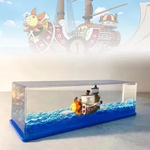 Unsinkable Boat Pirate Ship, Housand Sunny Fluid Drift Bottle, Ship in a Bottle Cruise Ship Model Toy, Suitable, for Car Decor, Home Showcase Desktop Ornaments-Rectangle