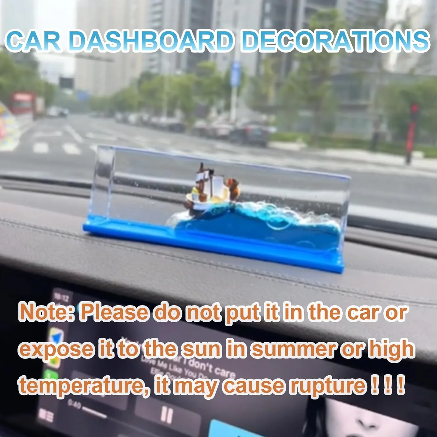 Unsinkable Boat Pirate Ship, Housand Sunny Fluid Drift Bottle, Ship in a Bottle Cruise Ship Model Toy, Suitable, for Car Decor, Home Showcase Desktop Ornaments-Rectangle
