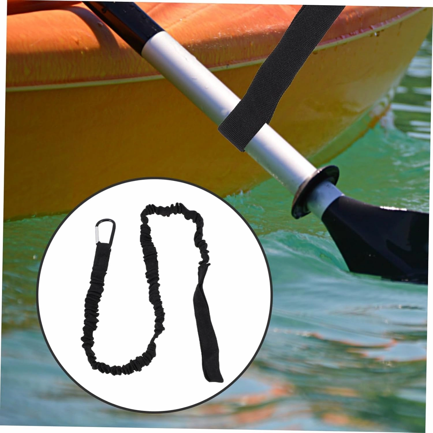 UPKOCH Kayak Paddle Leash Elastic Paddle Rope for Lost Security Durable Mountaineering Buckle Essential Kayak