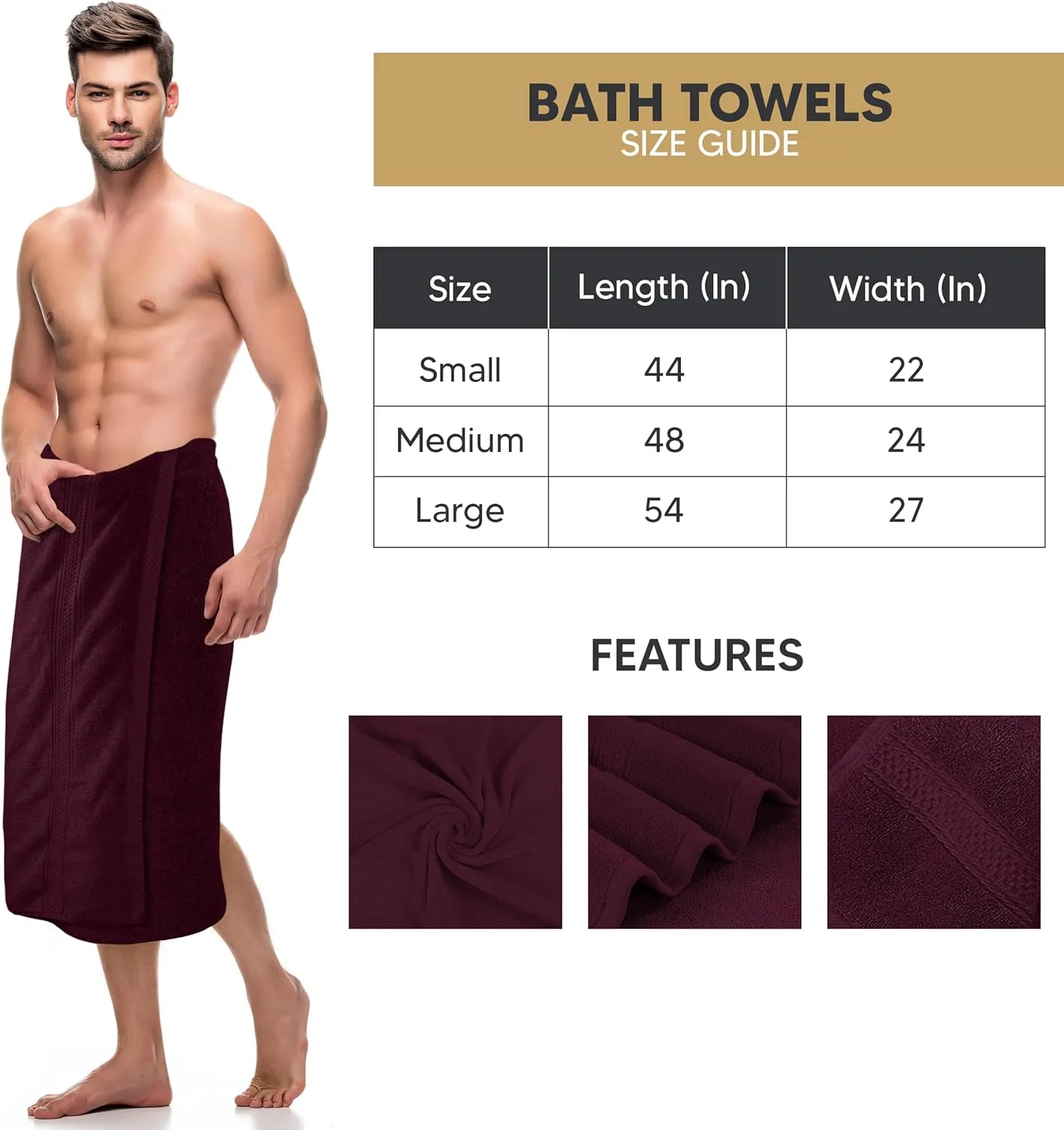 Utopia Towels 4 Pack Premium Bath Towels Set, 27 by 54 Inches, 100% Ring Spun Cotton 600GSM, Lightweight and Highly Absorbent Quick Drying Towels, Perfect for Daily Use, Burgundy