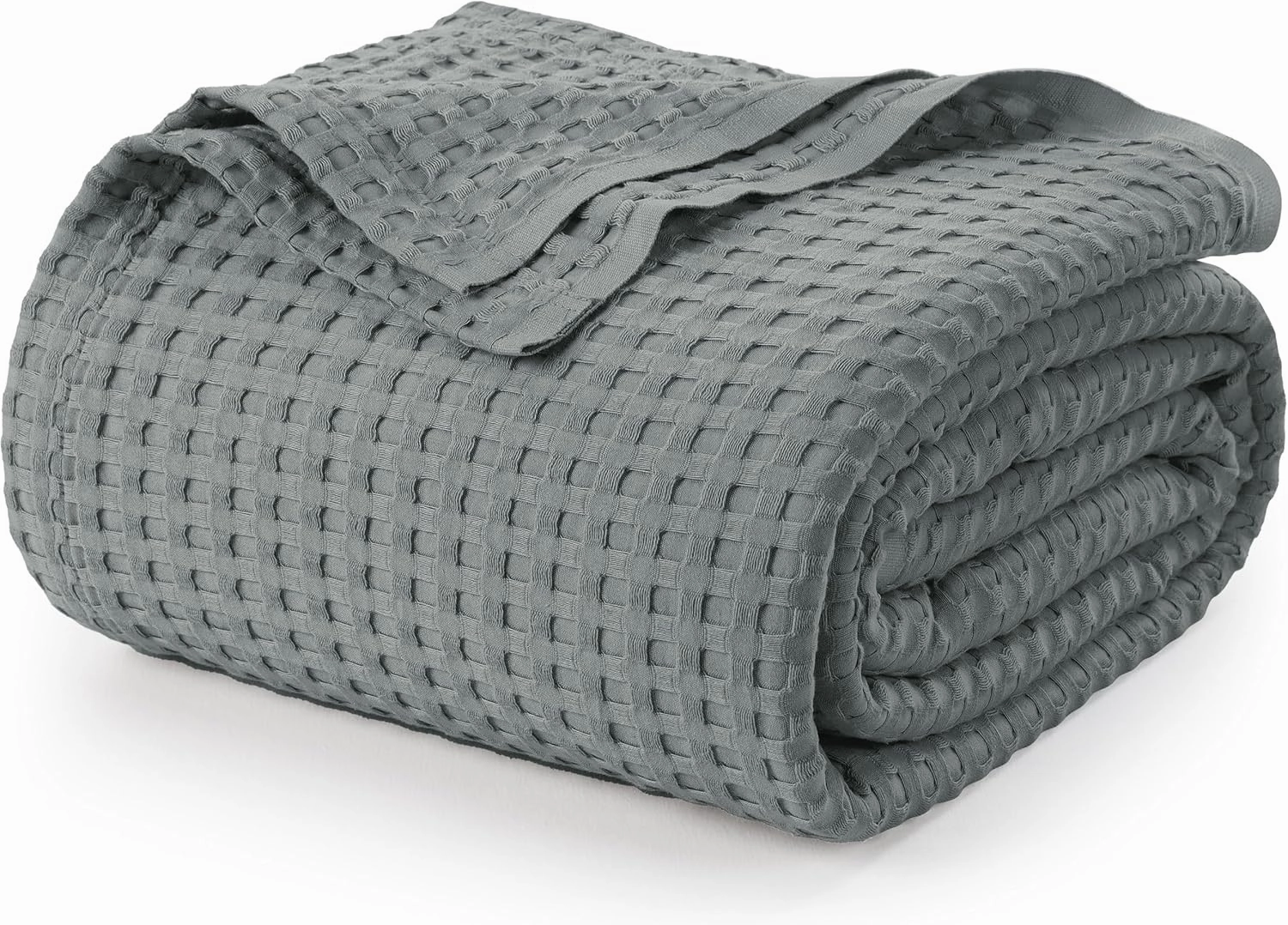 Utopia Bedding Cool Grey 100% Cotton Waffle Blanket 300 GSM [Twin - 90x72 Inch] Soft Lightweight Breathable Bed Blanket for All Season