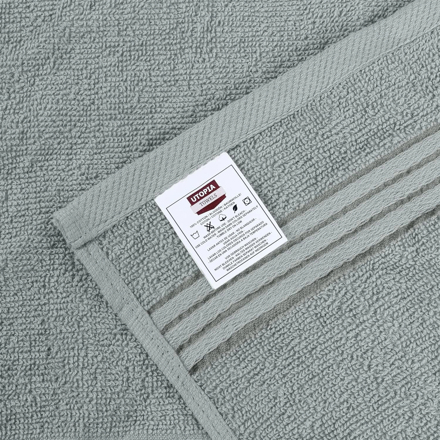 Utopia Towels 12 Pack Premium Wash Cloths Set, 12 by 12 Inches, 100% Cotton Ring Spun, Highly Absorbent and Soft Feel Washcloths for Bathroom, Spa, Gym, and Face, Cool Grey