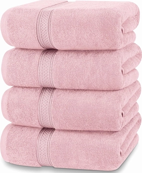 Utopia Towels 16 Pack Premium Bath Towels Set, (27 x 54 Inches) 100% Ring Spun Cotton 600GSM, Lightweight and Highly Absorbent Quick Drying Towels, Perfect for Daily Use (Dusty Pink)
