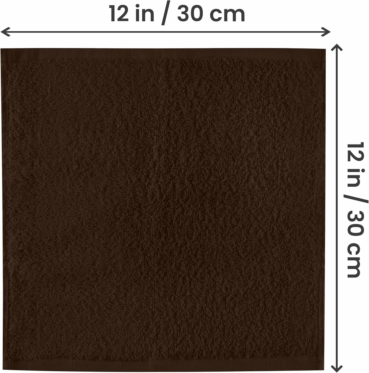 Utopia Towels 24 Pack Cotton Washcloths Set, 100% Ring Spun Cotton, Premium Quality Flannel Face Cloths, Highly Absorbent and Soft Feel Fingertip Towels, Brown