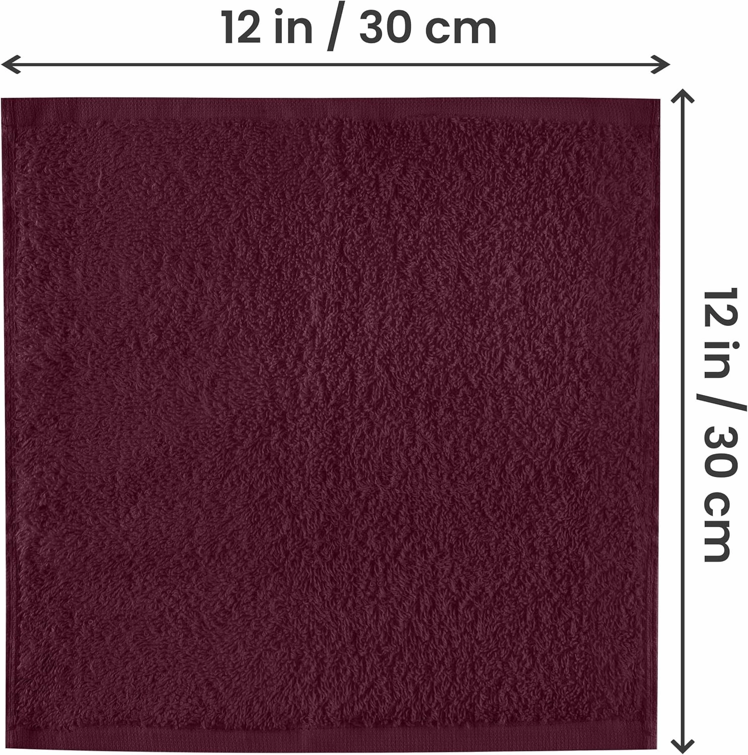 Utopia Towels 24 Pack Cotton Washcloths Set, 100% Ring Spun Cotton, Premium Quality Flannel Face Cloths, Highly Absorbent and Soft Feel Fingertip Towels, Burgundy