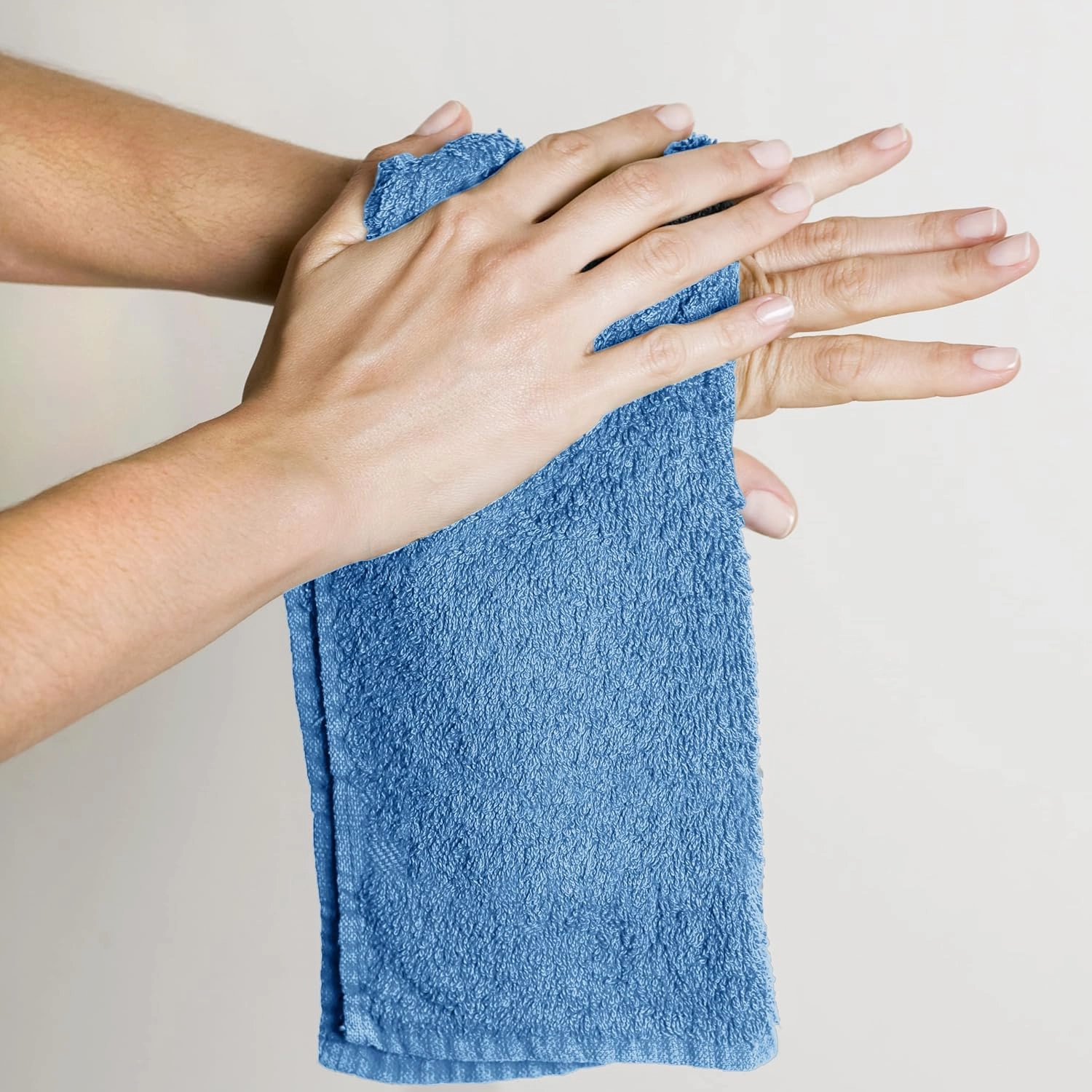 Utopia Towels 60 Pack Cotton Washcloths Set, 100% Ring Spun Cotton, Premium Flannel Face Cloths, Highly Absorbent and Soft Feel Fingertip Towels, Electric Blue