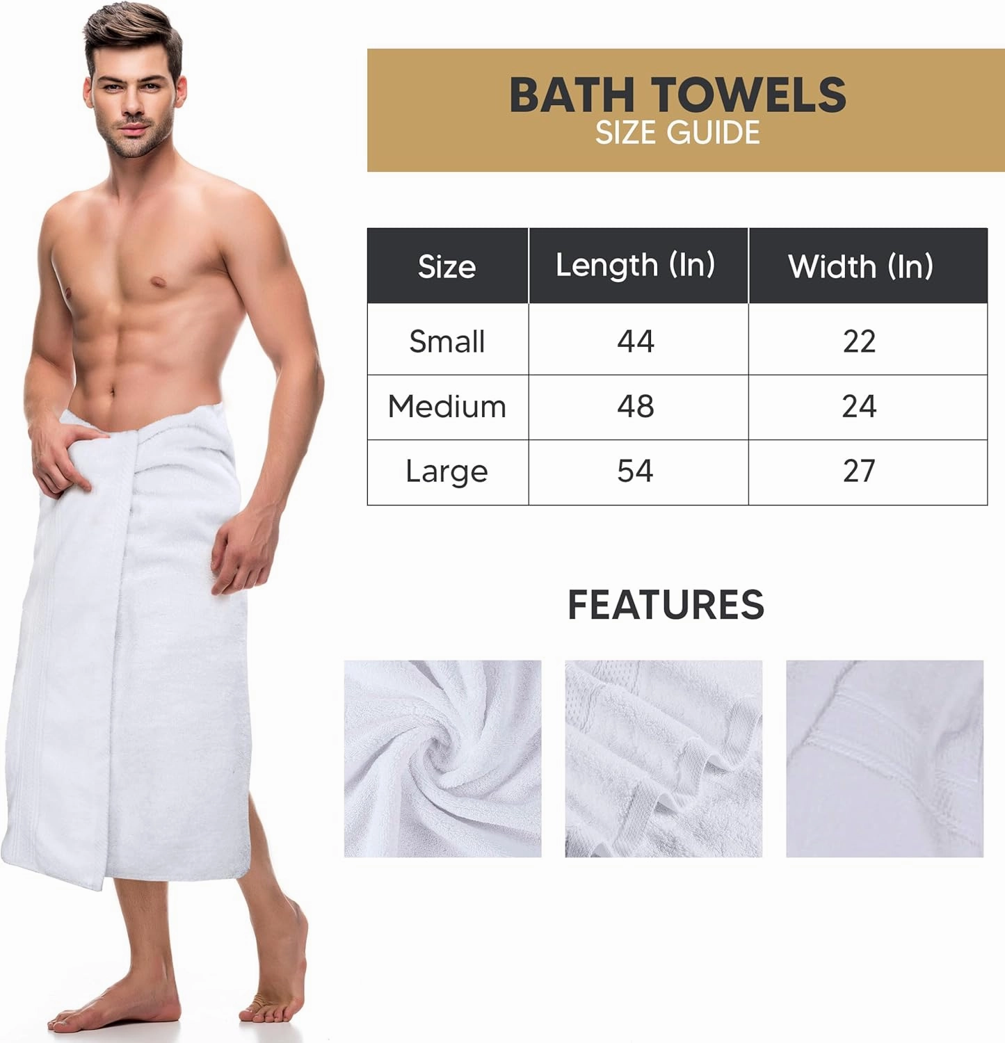Utopia Towels 6 Pack Premium Bath Towels Set, (27 x 54 Inches) 100% Ring Spun Cotton 600GSM, Lightweight and Highly Absorbent Quick Drying Towels, Perfect for Daily Use (White)