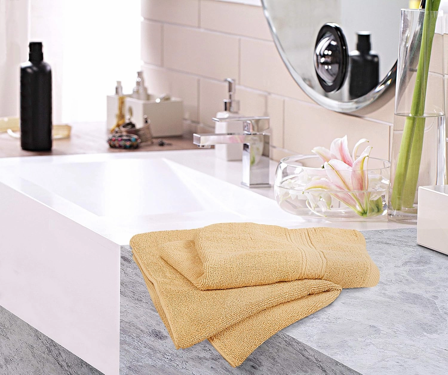 Utopia Towels 6 Pack Premium Hand Towels Set, 16 by 28 inches, 100% Ring Spun Cotton, Ultra Soft and Highly Absorbent 600GSM Towels for Bathroom, Gym, Shower, Hotel, and Spa, Beige