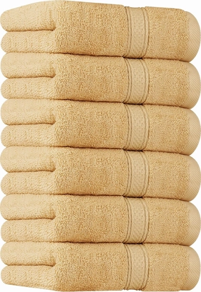 Utopia Towels 6 Pack Premium Hand Towels Set, 16 by 28 inches, 100% Ring Spun Cotton, Ultra Soft and Highly Absorbent 600GSM Towels for Bathroom, Gym, Shower, Hotel, and Spa, Beige