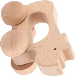 Vaguelly Wooden Handheld Car for Creative Grasping Training Safe Smooth Edges for Development and Teething Relief