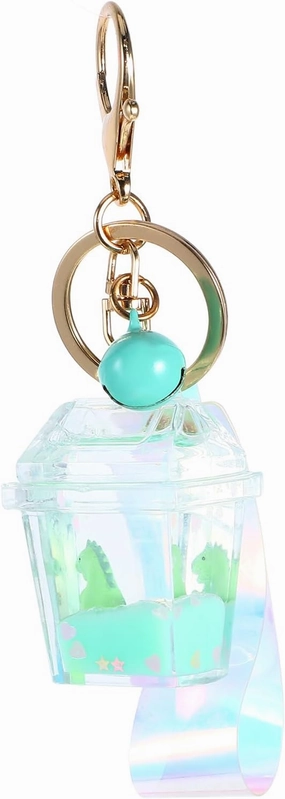 VALICLUD Lovely Fruit Liquid Quicksand Keychain Acrylic Keyring Bag Ornament