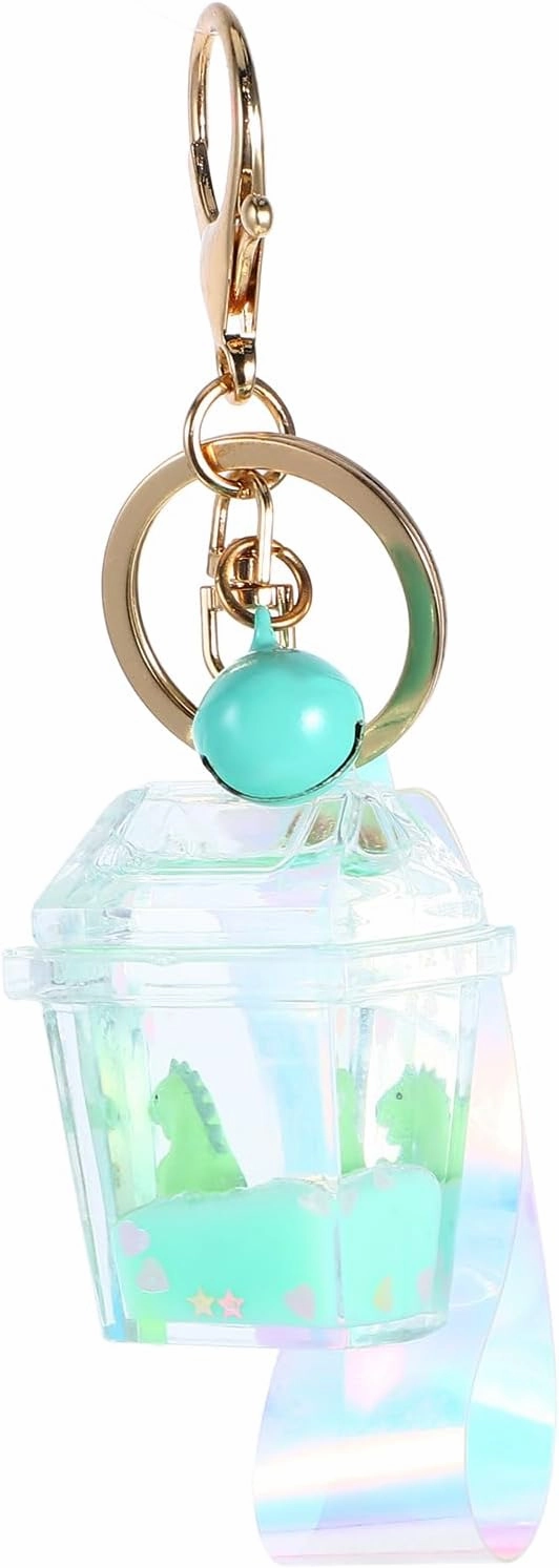 VALICLUD Lovely Fruit Liquid Quicksand Keychain Acrylic Keyring Bag Ornament