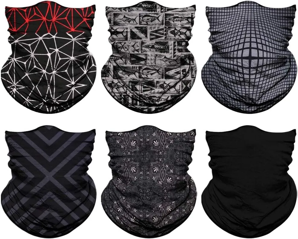 Venswell Neck Gaiter Face Mask Men Women,Seamless Bandana Rave Face Cover Scarf Mask,Balaclava,Headband, Head Wrap,Headwear