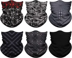 Venswell Neck Gaiter Face Mask Men Women,Seamless Bandana Rave Face Cover Scarf Mask,Balaclava,Headband, Head Wrap,Headwear