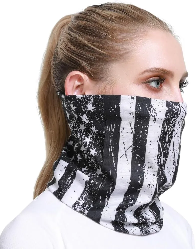 Venswell Neck Gaiter Face Mask Men Women,Seamless Bandana Rave Face Cover Scarf Mask,Balaclava,Headband, Head Wrap,Headwear
