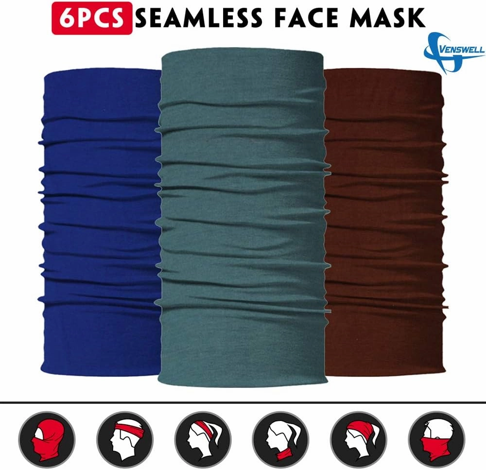 Venswell Neck Gaiter Face Mask Men Women,Seamless Bandana Rave Face Cover Scarf Mask,Balaclava,Headband, Head Wrap,Headwear