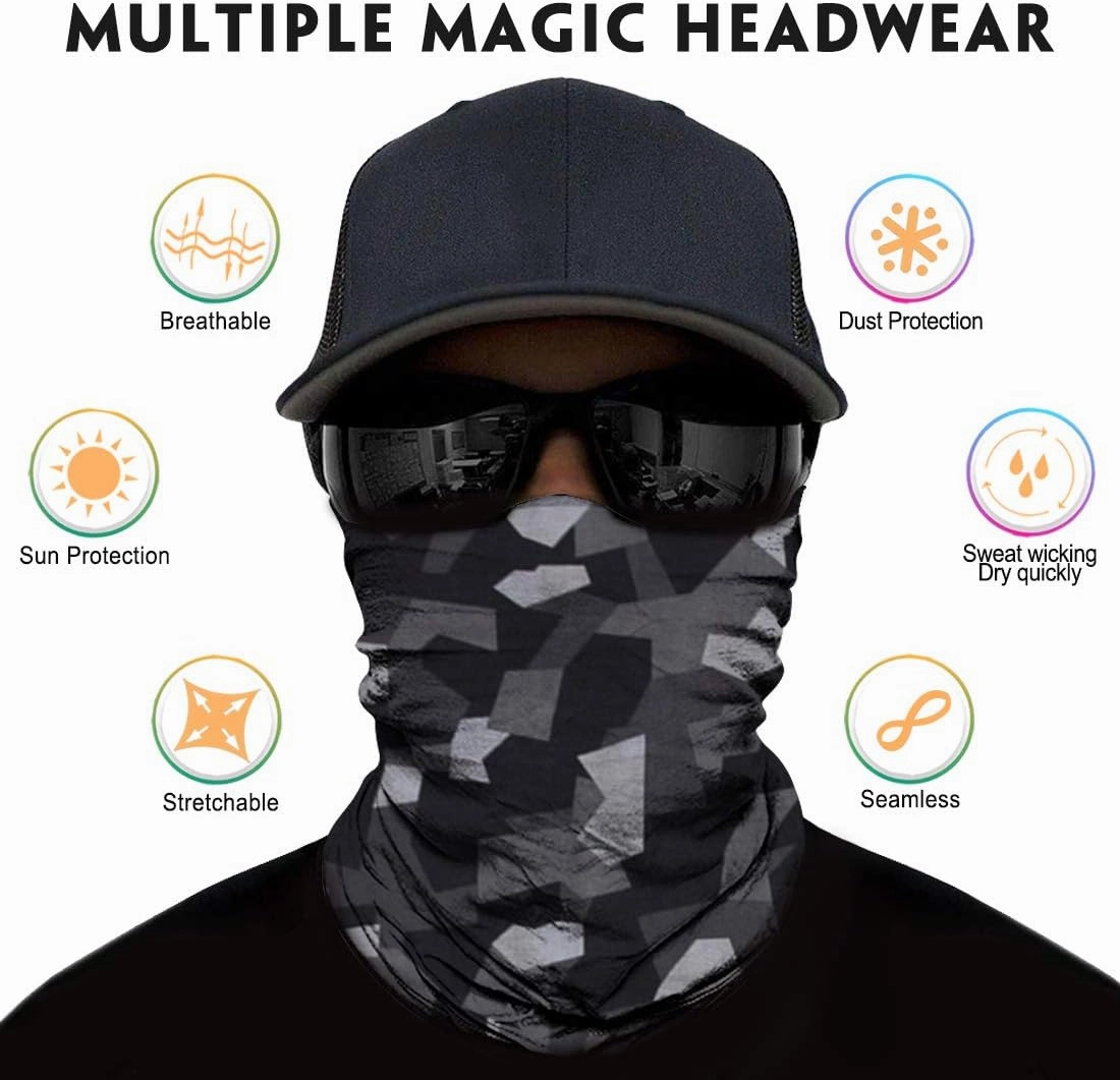 Venswell Neck Gaiter Face Mask Men Women,Seamless Bandana Rave Face Cover Scarf Mask,Balaclava,Headband, Head Wrap,Headwear
