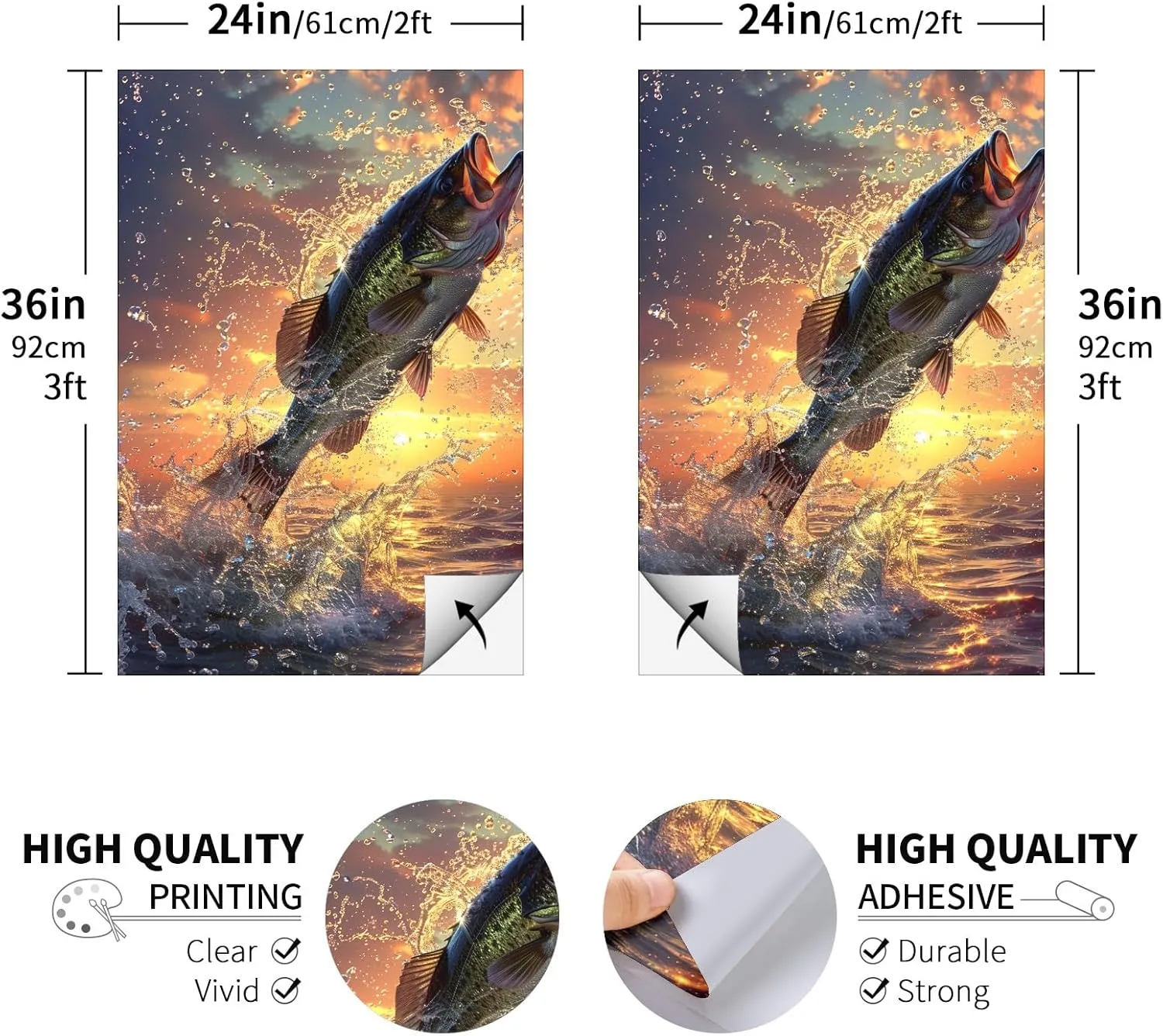 Vibrant Cornhole Board Wrap Decal Set Weatherproof Vinyl Outdoor Game Stickers Easy Application Cornhole Skins for Parties Festive Board Customization Graphics 24x36in Decals Fishing