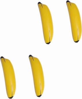 VICASKY 4pcs PVC Inflatable Banana Props Creative Plastic Toy for Educational Displays Home Decor and Boys and Girls Play Lifelike Banana Model for Parties and