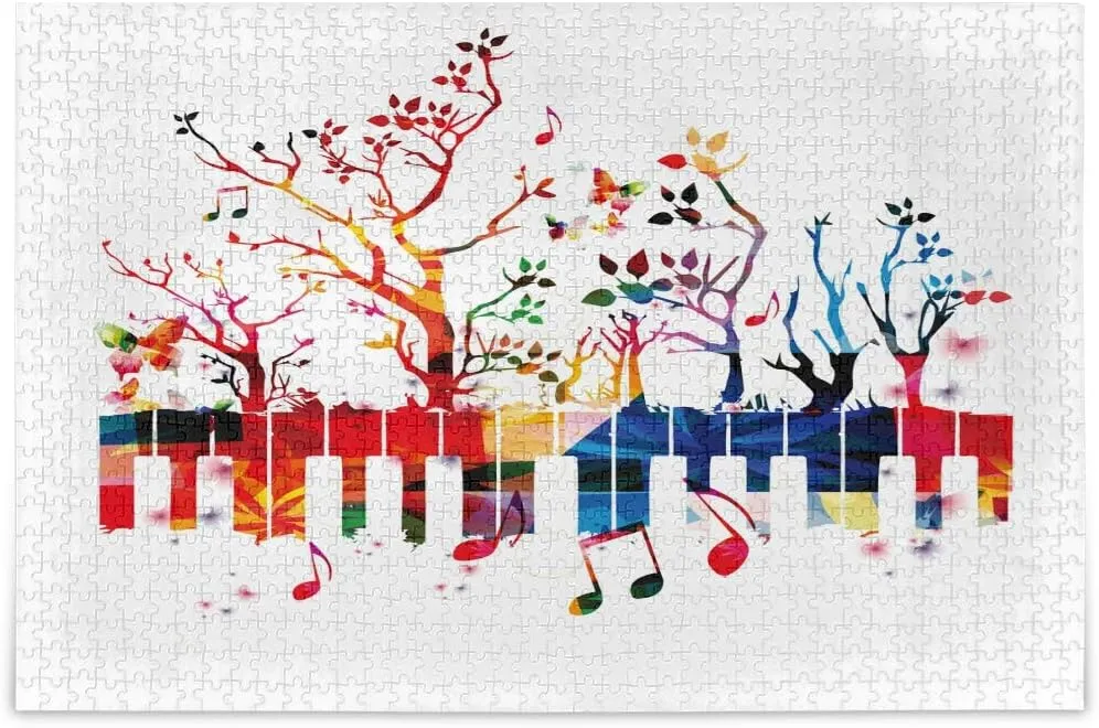 VIKKO Colorful Piano Keyboard with Trees Puzzle 500 Piece for Adult Kids, 20x15 inch, DIY Intelligence Toys at Home