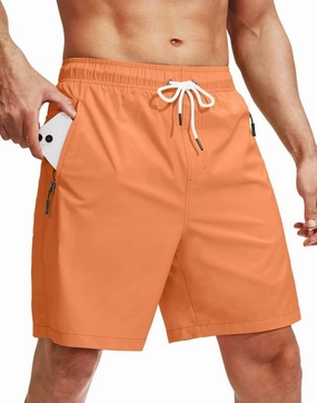 Viodia Men's Swim Trunks with Compression Liner Quick Dry Board Shorts Swimsuit Swimwear for Men with Zipper Pockets