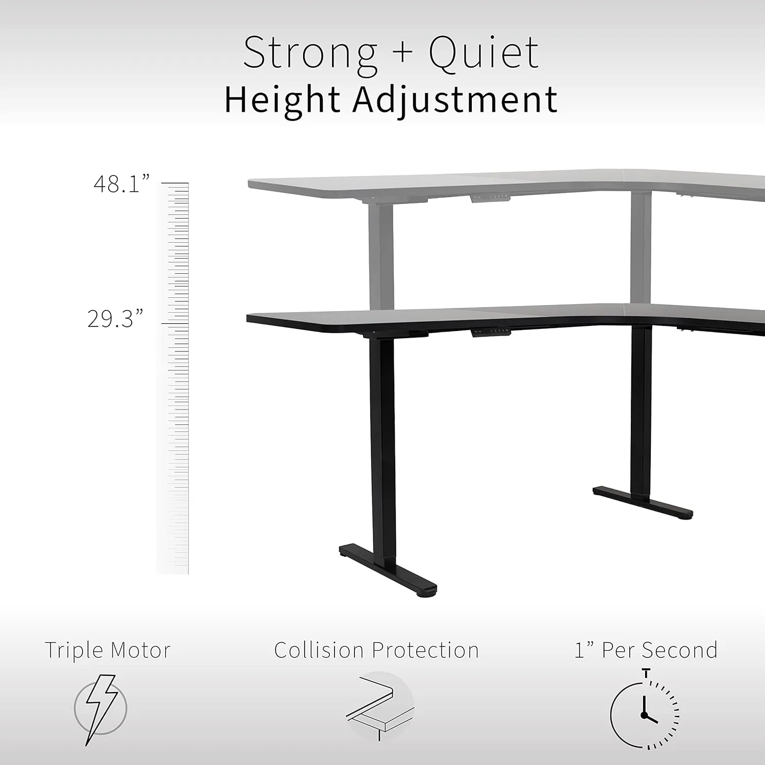 VIVO Electric Height Adjustable 83 x 83 inch Curved Corner Stand Up Desk, Black Table Top, Black Frame, Memory Controller, L-Shaped Workstation, E3C Series, DESK-KIT-E3CB83B