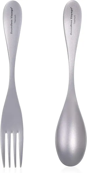 Voyage Tableware Camping Spoon Fork Chopsticks Set Ultralight Outdoor Flatware Cooking Utensils for Picnic Travel Hiking (Color : Ti1070t- Set)