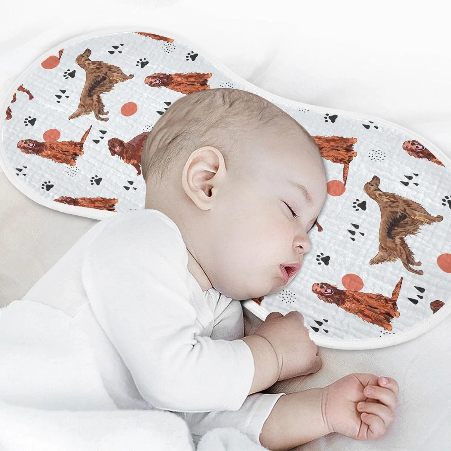 vvfelixl Muslin Burp Cloths Irish Setter Dog Pattern Baby Washcloths for Baby Girl Boys 2 Pack