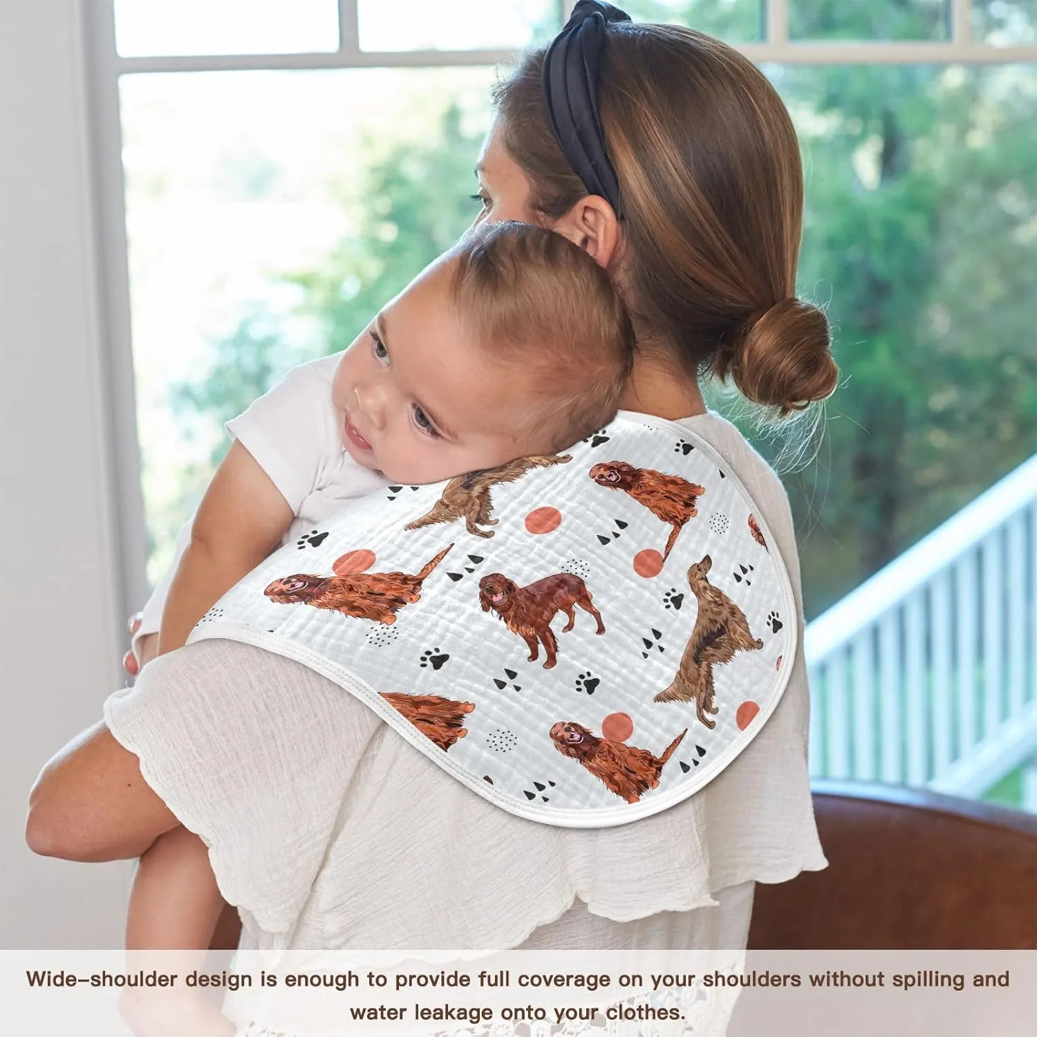 vvfelixl Muslin Burp Cloths Irish Setter Dog Pattern Baby Washcloths for Baby Girl Boys 2 Pack