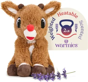 warmies Microwavable & Weighted Stuffed Animals, Rudolph - Heated Stuffed Animal Plushie for Warmth & Comfort - Cute Soft Plush Toys for Adults & Children (Boys, Girls, Babies & Toddlers)