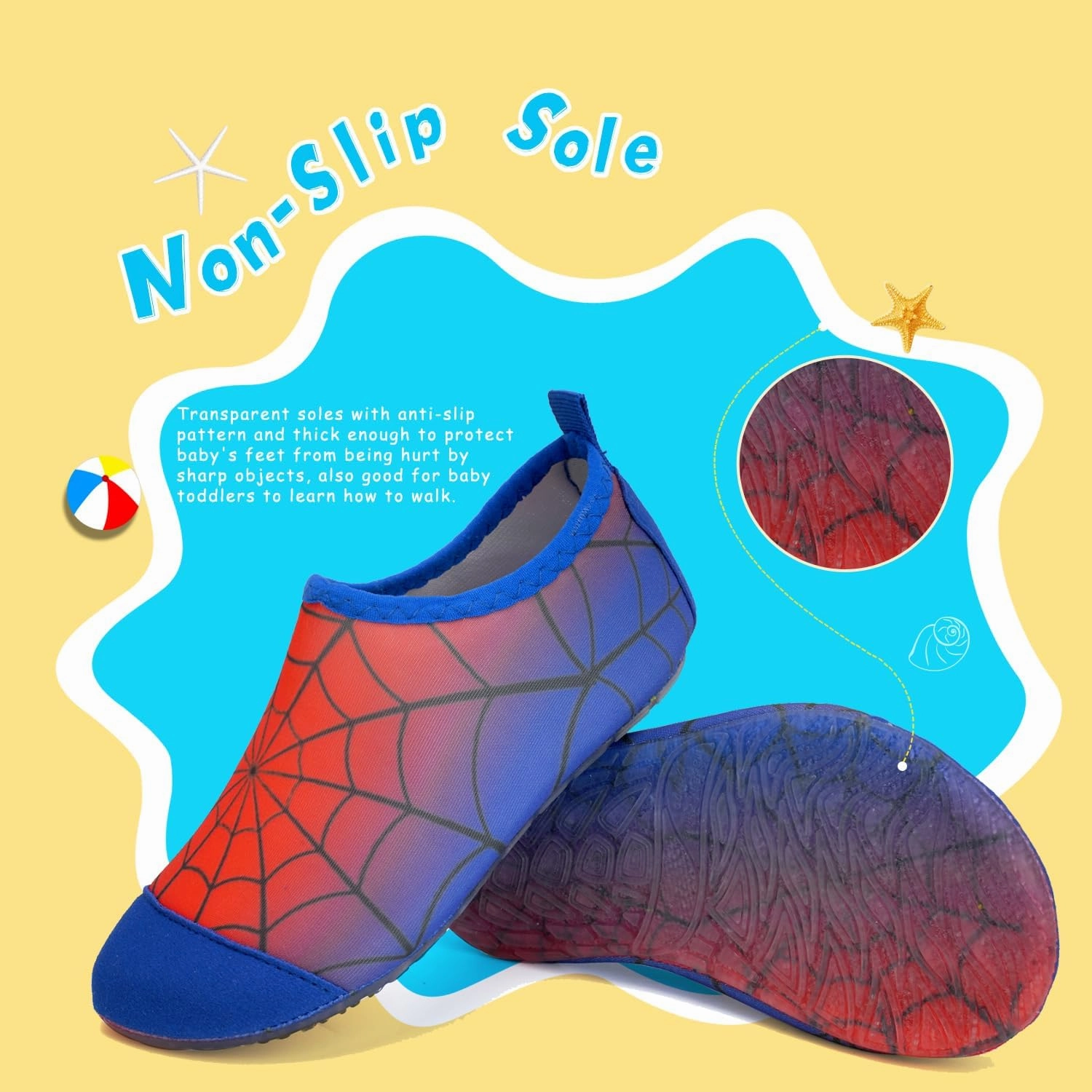 WateLves Kids Water Shoes Toddler Girls Boys Barefoot Non-Slip Quick Dry Aqua Socks for Beach Swim Walking