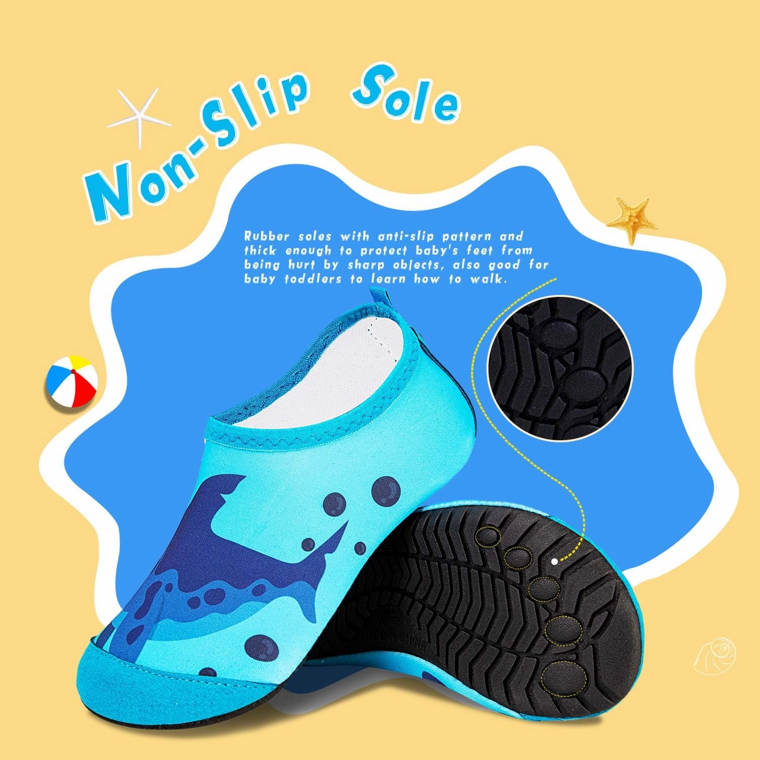 WateLves Kids Water Shoes Toddler Girls Boys Barefoot Non-Slip Quick Dry Aqua Socks for Beach Swim Walking