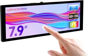 waveshare 7.9inch Capacitive Touch Display Compatible with Raspberry Pi 5/4B/3B /3A /CM3/3 /4 400×1280 Resolution IPS DSI Interface